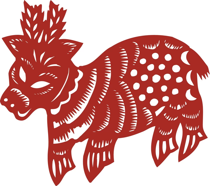 中国风中式传统喜庆民俗人物动物窗花剪纸插画边框AI矢量PNG素材【536】